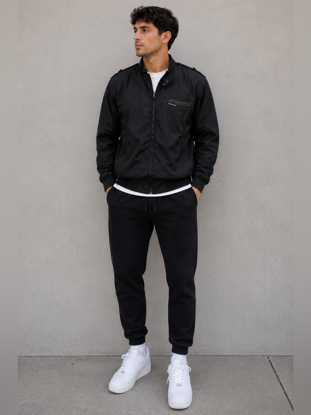 The Vintage Twin Cotton Traders Jacket M Black Recycled Bomber 90s Y2K
